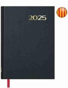 Agenda Día Página Sintex 14x20 Negro Catalán 2025