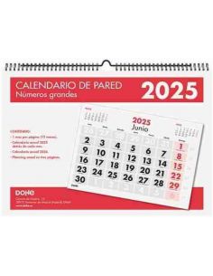 Calendario de pared números grandes 2025