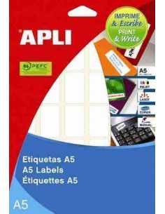 Etiquetas A5 adhesivo permanente