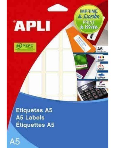 Etiquetas A5 adhesivo permanente