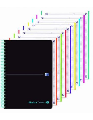 Cuaderno Black & Colors tapa plástico multiasignatura 160 hojas