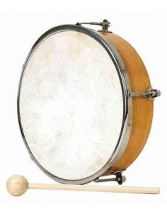 Tamboril piel natural sin címbalos 25 cm