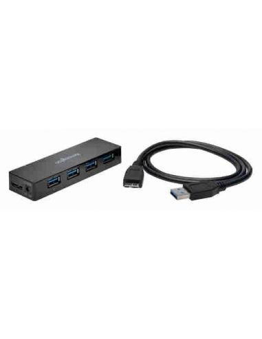 Hub 4 puertos y cargador USB 3.0