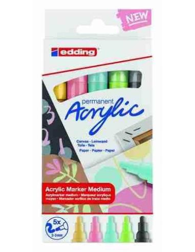 Rotuladores edding® acrylic marker 5100 colores pastel