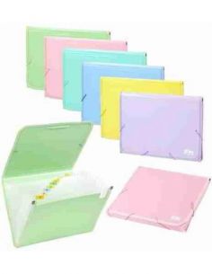 Carpeta acordeón polipropileno colores pastel