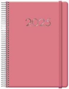 Agenda Día Página Denver Espiral 15x21 Rosa 2025