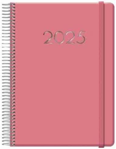 Agenda Día Página Denver Espiral 15x21 Rosa 2025