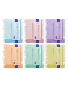 Set cuaderno A4 + portatodo neopreno pastel