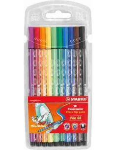 Estuche rotuladores Pen 68 acuarelables 10 uds.