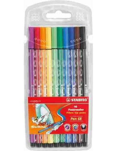Estuche rotuladores Pen 68 acuarelables 10 uds.