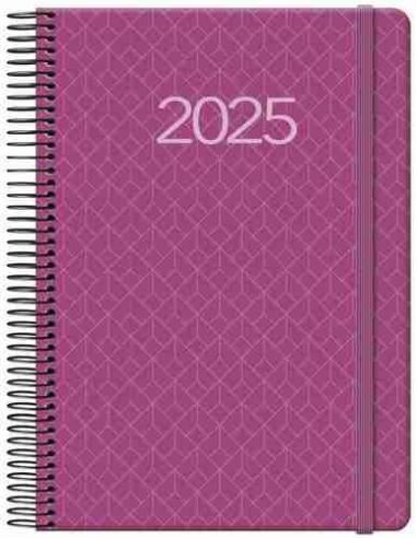 Agenda Día Página Newport Espiral 14x20 Buganvilla 2025