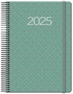 Agenda Día Página Newport Espiral 14x20 Verde 2025