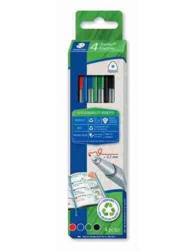 Estuche ECO+ Triplus fineliner 334 Staedtler - 4 pzas surtidas