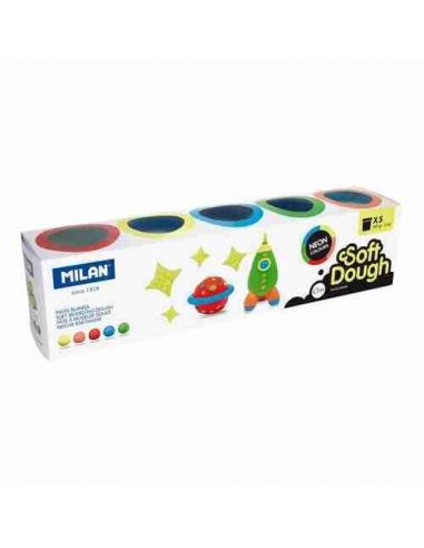 Caja 5 botes 142 g pasta blanda Neon Soft Dough