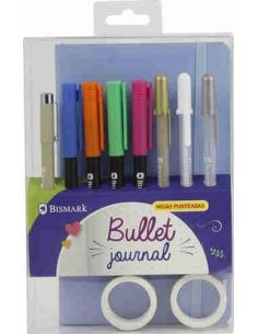 Set Libreta Bullet tapa soft con rotuladores pincel y bolígrafo
