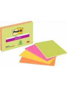 Notas Post-it® super Sticky XL color neón pack 4 unidades