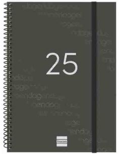 Agenda Semana Vista Year E10 Negro 2025