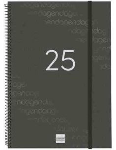 Agenda Semana Vista Year E40 Negro Catalán 2025