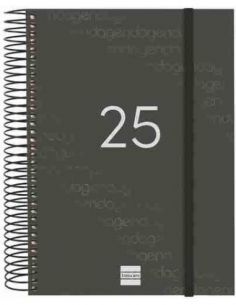 Agenda Día Página Year E10 Negro 2025