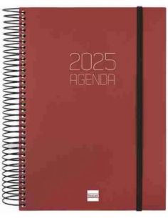 Agenda Día Página Opaque E10 Burdeos+ 2025