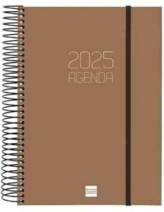 Agenda Día Página Opaque E10 Marrón 2025