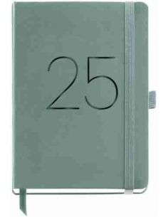 Agenda Día Página rígida cosida Plus Chester 155 x 213 verde 2025