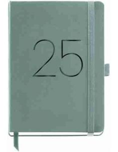 Agenda Día Página rígida cosida Plus Chester 155 x 213 verde Catalán 2025