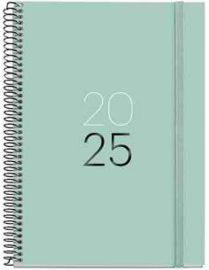 Agenda Semana Vista Espiral Plus cartón 155 x 213 Calm Aqua 2025