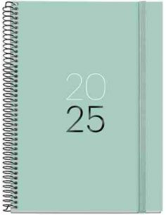 Agenda Semana Vista Espiral Plus cartón 155 x 213 Calm Aqua Catalán 2025