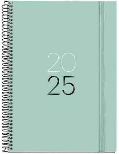 Agenda Día Página Espiral Plus cartón 1565 x 213 Calm Aqua 2025