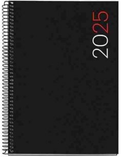 Agenda Día Página polirpopileno Espiral Plus City 155 x 213 negro Catalán 2025