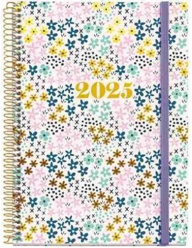 Agenda Día Página Espiral Plus cartón 155 x 213 Spring Catalán 2025