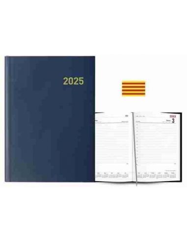 Agenda Día Página Paris 15 x 21 azul marino Catalán 2025