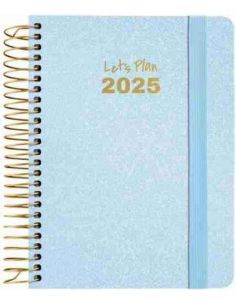 Agenda 25 S/V A6 METALLIC azul pastel