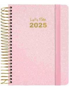 Agenda 25 S/V A6 METALLIC rosa pastel