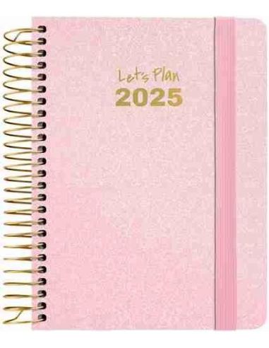 Agenda 25 S/V A6 METALLIC rosa pastel