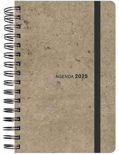 Agenda Día Página Espiral 2025 tapa sintética flexible 16 x 23
