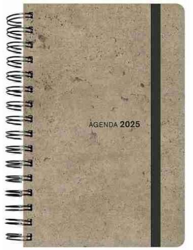 Agenda Semana Vista  Espiral 2025 tapa sintética flexible 16 x 23