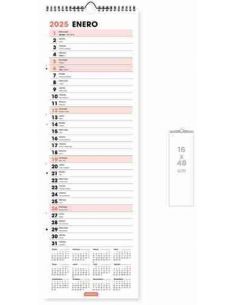Calendario pared 2025 Office Alargado  16 x 48 cm.