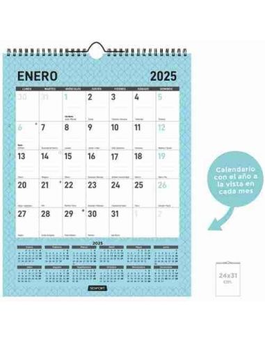 Calendario pared 2025 Diamante  24 x 31 cm.